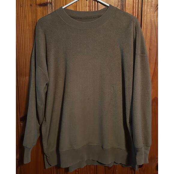 Aerie women’s army green oversized crewneck sweatshirt size XS/extra small - Picture 1 of 4